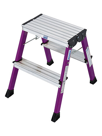 KRAUSE Rolly schodki jezdne dwustronne składane 2x2 różowe